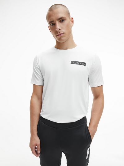 Calvin Klein Ruhák HU119031 | Calvin Klein Gym Férfi Póló Világos Fehér / Fekete